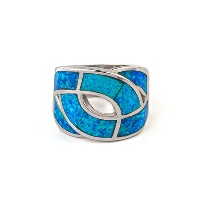 925 met het Zeer belangrijke Natuurlijke Blauw van Sterling Silver Greek   Meander Opalen Ring Real Fire Opal Jewelry
