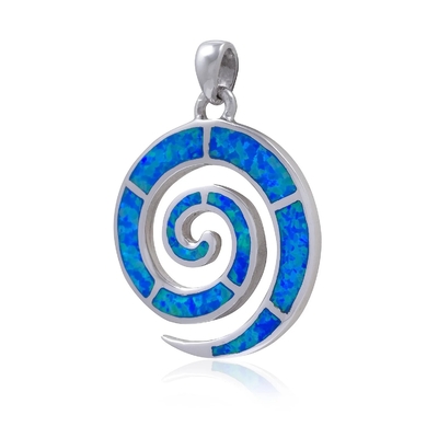 925 met Sterling Silver Greek-Sleutel    Vrouwen van de meandertegenhanger van de Regenboogopal cocktail van de Spiraalvormige Opalen Tegenhanger de Gecreeerde