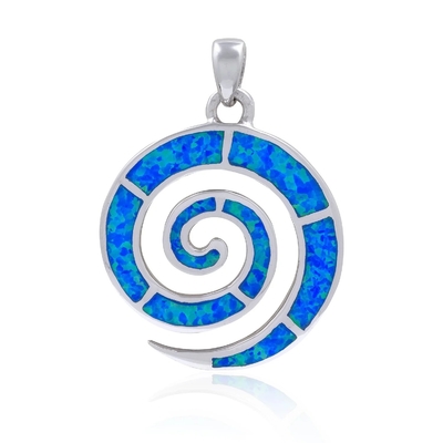 925 met Sterling Silver Greek-Sleutel    Vrouwen van de meandertegenhanger van de Regenboogopal cocktail van de Spiraalvormige Opalen Tegenhanger de Gecreeerde