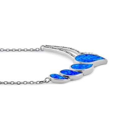 925 met Tegenhanger van het Laboratoriumopal anthurium bouquet greek van Sterling Silver de Blauwe   Brand Opal Jewelry