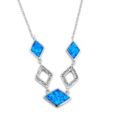 925 met Tegenhanger van het Laboratoriumopal anthurium bouquet greek van Sterling Silver de Blauwe   Brand Opal Jewelry