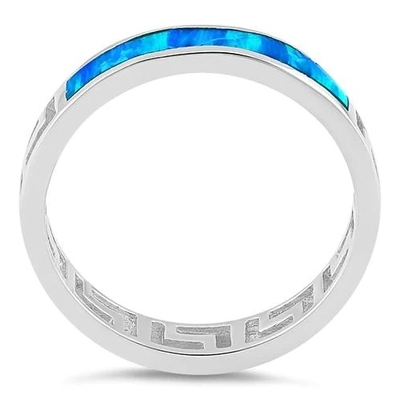 De blauwe van het het Patroonlaboratorium van Sapphire Engagement Griekse echte Blauwe Opalen Overeenkomst Ring For Women