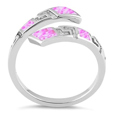 925 met van het het Patroon Roze Laboratorium van Sterling Silver Greek Uniek de Brand Opalen Huwelijk Ring For Women