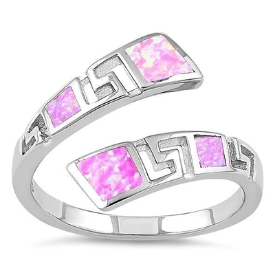 925 met van het het Patroon Roze Laboratorium van Sterling Silver Greek Uniek de Brand Opalen Huwelijk Ring For Women