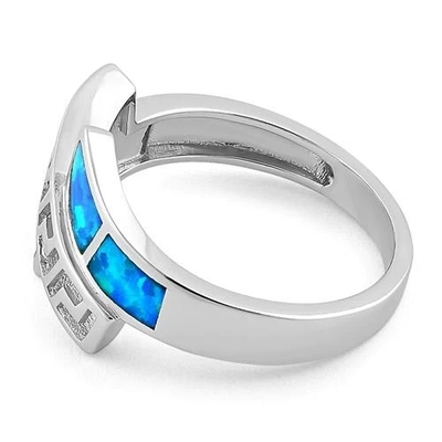 Opal Greek-Ring 925 van Opal Sapphire Engagement Women van het Patroonlaboratorium met Sterling Silver For Girls