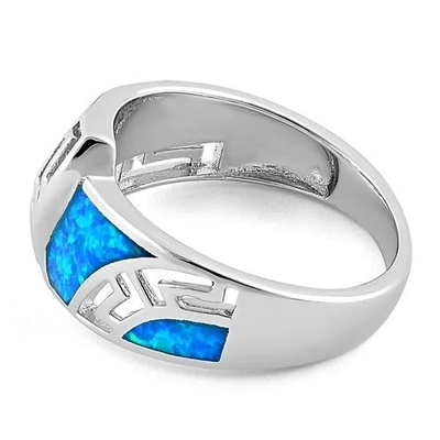 Opal Greek-Ring 925 van Opal Sapphire Engagement Women van het Patroonlaboratorium met Sterling Silver For Girls
