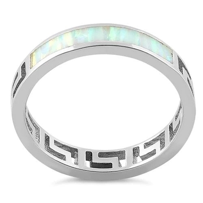 925 met het Witte Laboratorium Opal Engagenent Ring For Girls van Sterling Silver High Quality Blue Opal Greek