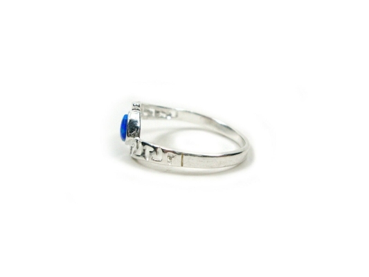 Sterling Sliver 925 de Oude Griekse Regenboog Blauw Opal Engagement Ring van de Meander Zeer belangrijke Moderne Brand