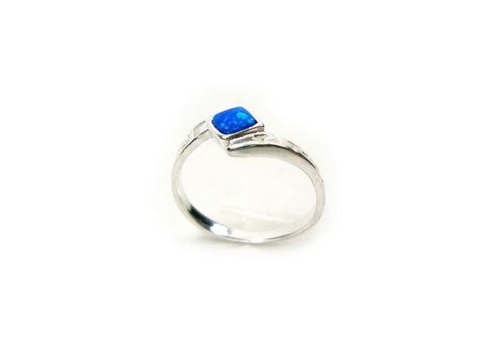 Sterling Sliver 925 de Oude Griekse Regenboog Blauw Opal Engagement Ring van de Meander Zeer belangrijke Moderne Brand
