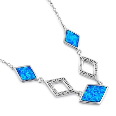 925 met de Opalen Meander Diamond Necklace echt Opal Jewelry For Women van Sterling Silver Greek Bule