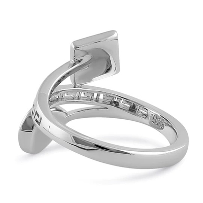 Sterling Sliver 925 het Oude Griekse Ontwerp Blauw Opal Ring For Women van de Meander Zeer belangrijke Moderne Golf