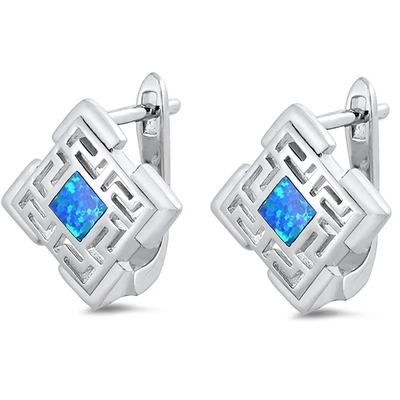 In het groot Juwelenaanpassing 925 Oorring van de het Ontwerpnagel van Sterling Silver Blue Opal Greek de Zeer belangrijke