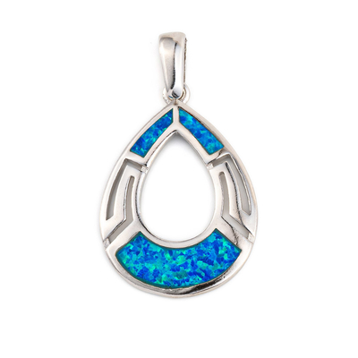 Meisjesmeander Natuurlijk Blauw Grieks Opal Pendant With 925 Sterling Silver