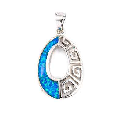De Zeer belangrijke Charme Grieks Opal Jewelry 47x27mm 925 Sterling Silver Rhodium van de scheurdaling