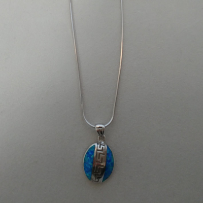 Zeer belangrijk Ontwerp Meandros Opal Pendant Necklace With 925 Sterling Silver