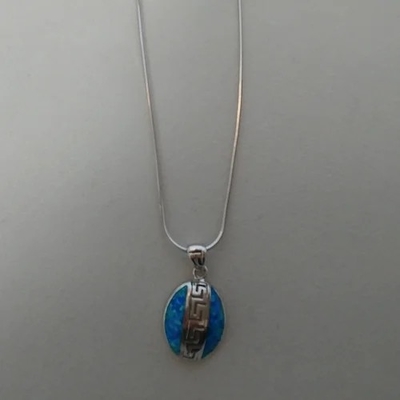 Zeer belangrijk Ontwerp Meandros Opal Pendant Necklace With 925 Sterling Silver