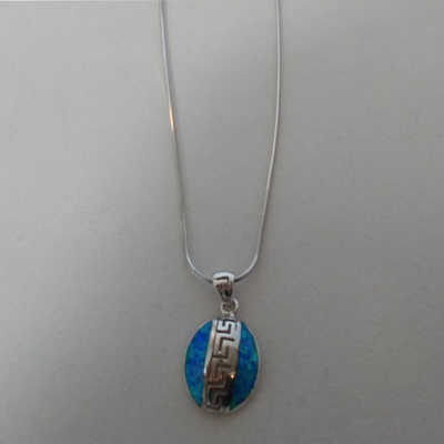 Zeer belangrijk Ontwerp Meandros Opal Pendant Necklace With 925 Sterling Silver