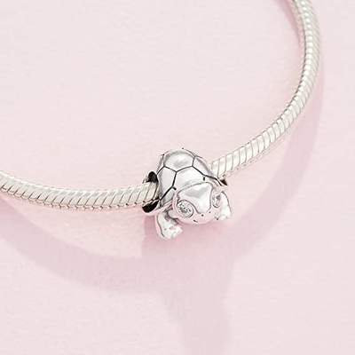 De Charmeparel van de zeeschildpaddaling  met Kristallen in Sterling Silver For Flawless Finish worden bewerkt dat