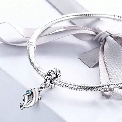 De zeevaart Visserij Oceaan van de Overzeese Parel Walvischarme voor Vrouwen voor Tiener oxydeerde .925 Sterling Silver Fits European Bracelet