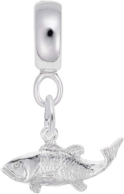 925 Sterling Silver Fish Charm Dangle-Parels voor Armbanden &amp; Halsbanden