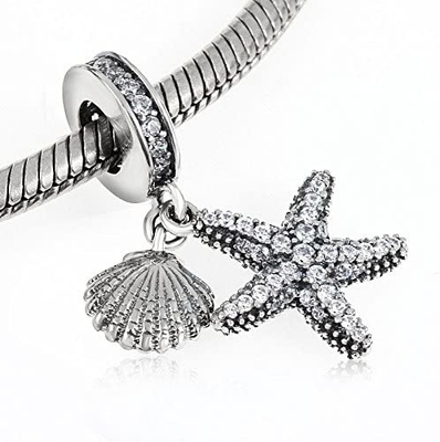 925 Sterling Silver Fish Charm Dangle-Parels voor Armbanden &amp; Halsbanden