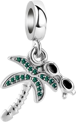 Chili Jewelry Coconut Palm Tree met het Strandcharme van de Zonnebrilvakantie Compatibel met Pandora Charms Bracelets