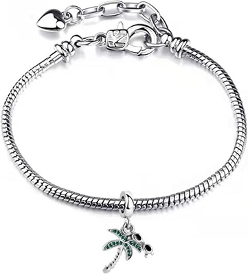 Chili Jewelry Coconut Palm Tree met het Strandcharme van de Zonnebrilvakantie Compatibel met Pandora Charms Bracelets
