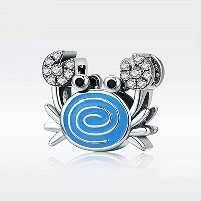 Blauwe Meerminstaart &amp; Shell Pearl Charm 925 Sterling Silver Ocean Charm Beads voor Armband &amp; Halsband