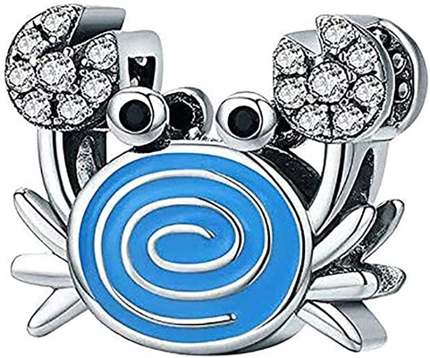 Blauwe Meerminstaart &amp; Shell Pearl Charm 925 Sterling Silver Ocean Charm Beads voor Armband &amp; Halsband