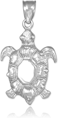 De Tegenhangerhalsband van Sterling Silver Sea Turtle Animal van Bomajuwelen, 18 Duim