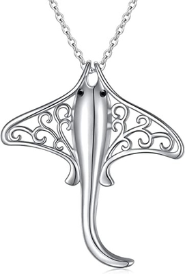 Dameboom 925 de Halsband van Sterling Silver Stingray Necklace Manta Ray Turtle Dolphin Charm Tortoise