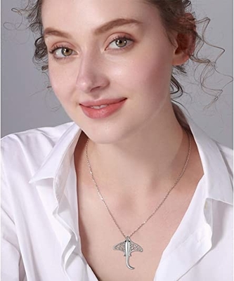 Dameboom 925 de Halsband van Sterling Silver Stingray Necklace Manta Ray Turtle Dolphin Charm Tortoise