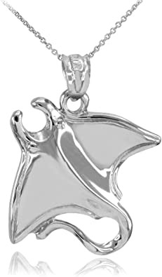 Dameboom 925 Sterling Silver Stingray Necklace Manta Ray Turtle Dolphin Charm