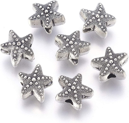 50Pcs het antieke Zilveren Overzeese van het de Parels Tibetaanse Metaal van het Zeester Dierlijke Verbindingsstuk Oceaanleven 10x11mm