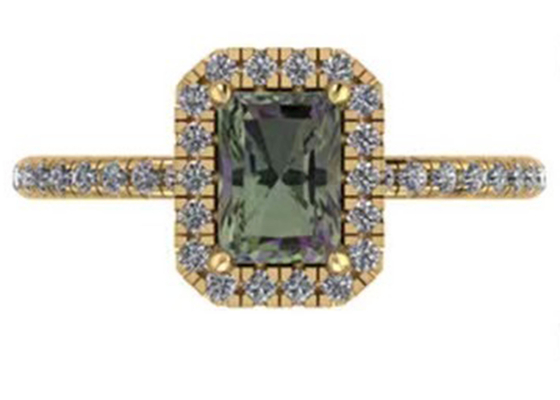 OV6X8mm14k Stevige Gouden Juwelen, Rechthoek 1,3 Karaat Diamond Engagement Ring
