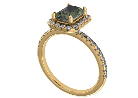OV6X8mm14k Stevige Gouden Juwelen, Rechthoek 1,3 Karaat Diamond Engagement Ring