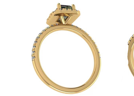 OV6X8mm14k Stevige Gouden Juwelen, Rechthoek 1,3 Karaat Diamond Engagement Ring