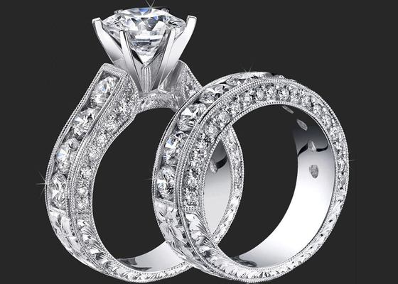 14K om Diamond Engagement Wedding Rings GH VS1 GIA Certification