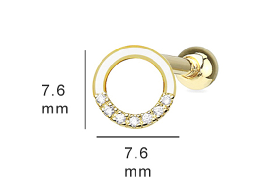 0.126ct 14k Gouden Diamond Cartilage Earrings, OEM van de schroefoorringen van 14pcs Doordringende
