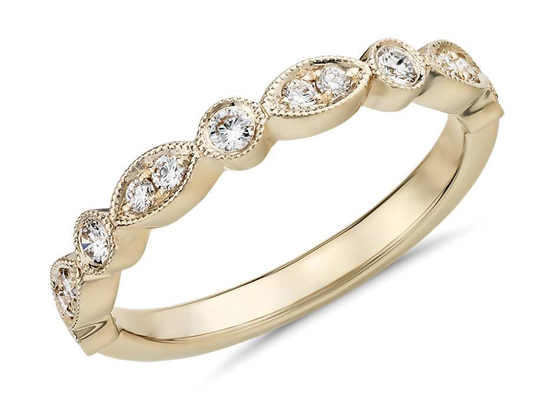 Het halve de Klauw van Ring Fancy Cut GH VS1 0.28ct van de Eeuwigheids14k Gele Gouden Band Plaatsen