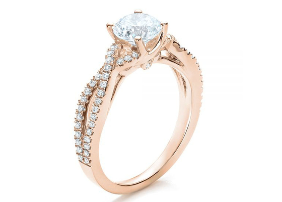 0.8ct natuurlijk Diamond Engagement Rings 6.0MM Afmetingsoem ODM