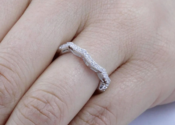 OEM ODM Natuurlijk Diamond Wedding Rings, de Belofteringen 6.5mm van de Halostijl Afmeting