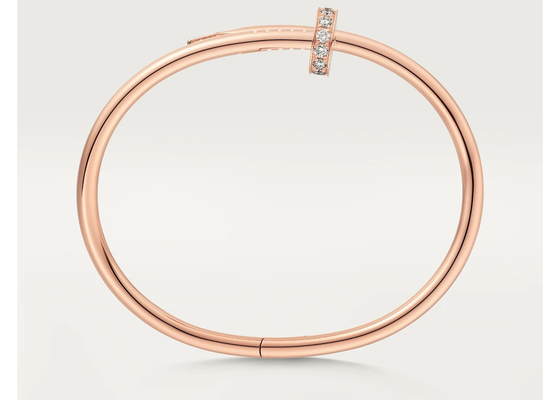 de Stevige Gouden Juwelen Rose Gold Bangle 3.5mm van 0.59ct 18K widethodm