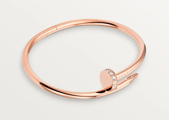 de Stevige Gouden Juwelen Rose Gold Bangle 3.5mm van 0.59ct 18K widethodm