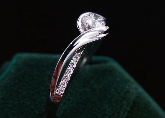 Ronde Materiële ODM van het Besnoeiings0.46ct Echte Diamond Jewellery Ring 14K Witgoud