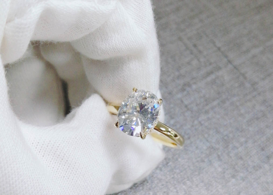 1.5ct het ovaal sneed Laboratorium Gekweekte Moissanite-Rings14k Gouden Materiële 0.7×0.9cm grootte