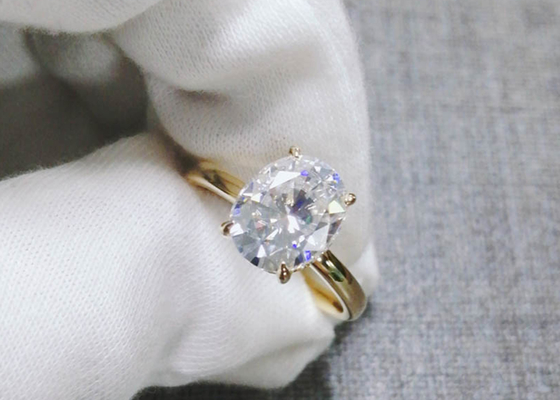 1.5ct het ovaal sneed Laboratorium Gekweekte Moissanite-Rings14k Gouden Materiële 0.7×0.9cm grootte