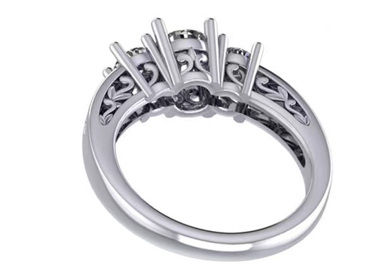 de Stevige Gouden Juwelen van 0.8ct 14k, Riek die RD5.85mm Diamond Three Stone Ring plaatsen