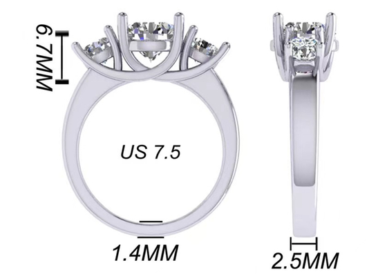 Rond het Witgoudkleur Geplateerd 2.21g Gewicht 8.4×5.05mm van Besnoeiings14k Stevig Gouden Juwelen