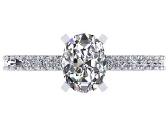 De ronde sneed 1,5 het Gewichtsov8×6mm Grootte van Karaat Ovale Diamond Ring 2.45g voor Overeenkomst